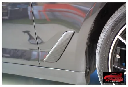 평택랩핑 안성랩핑 공도블랙박스  BMW 520d 럭셔리  사이드 밀러, 사이드 에어덕트 카본랩핑 / 안성시 원곡면
