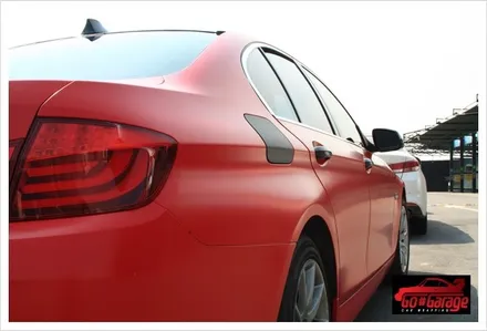 안성랩핑/평택랩핑 BMW 528i 반무광 레드 전체랩핑 시공 현장 / 안성시 원곡면