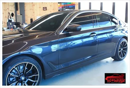 평택랩핑 안성랩핑 공도블랙박스  BMW 520d 럭셔리  사이드 밀러, 사이드 에어덕트 카본랩핑 / 안성시 원곡면