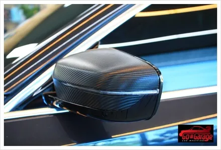 평택랩핑 안성랩핑 공도블랙박스  BMW 520d 럭셔리  사이드 밀러, 사이드 에어덕트 카본랩핑 / 안성시 원곡면