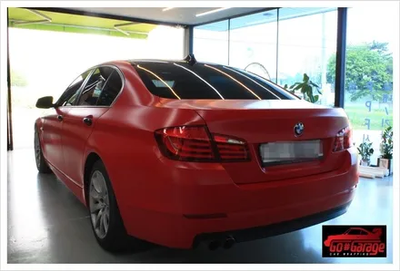 안성랩핑/평택랩핑 BMW 528i 반무광 레드 전체랩핑 시공 현장 / 안성시 원곡면