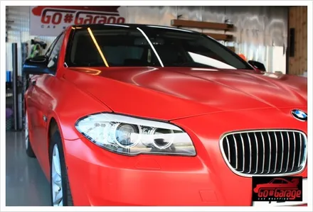 안성랩핑/평택랩핑 BMW 528i 반무광 레드 전체랩핑 시공 현장 / 안성시 원곡면