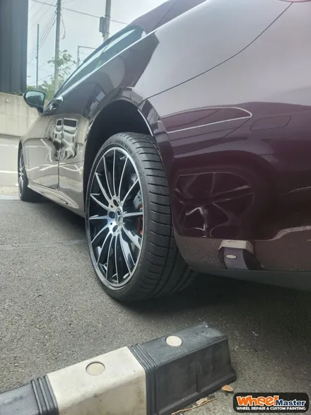 [부산휠도색][휠마스터] E클래스 카브리올레 휠 블랙 폴리쉬 및 캘리퍼 도색 / 부산 해운대 송정동
