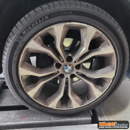[부산휠복원][부산휠도색] BMW X6 컷팅휠 블랙유광 도색 / 부산 해운대 송정동