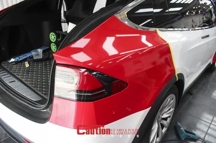 전복되지 않는 SUV. 테슬라 모델X의 카민레드 전체랩핑 / 동대문,광진구,중랑구