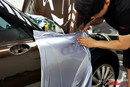 미니쿠퍼 개성만점 카스킨, 데칼, 자동차랩핑 전문 장안동 코션 / 동대문,광진구,중랑구