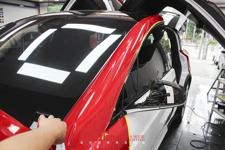 전복되지 않는 SUV. 테슬라 모델X의 카민레드 전체랩핑 / 동대문,광진구,중랑구