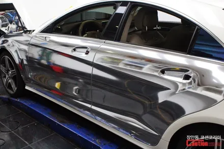 벤츠 CLS 63 AMG 카스킨, 실버크롬랩핑 - 장안동 코션 / 동대문,광진구,중랑구