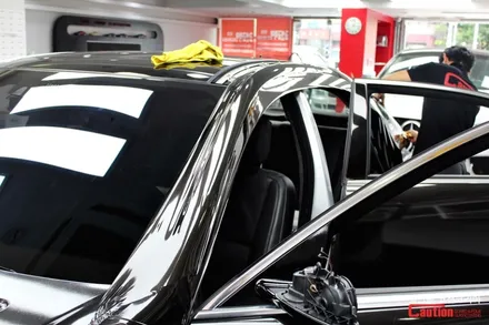 벤츠 S500 w221 올드카 랩핑, 유광블랙 전체랩핑 / 동대문,광진구,중랑구