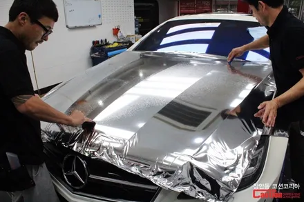 벤츠 CLS 63 AMG 카스킨, 실버크롬랩핑 - 장안동 코션 / 동대문,광진구,중랑구