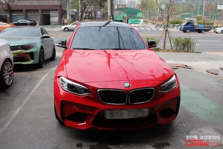 BMW M2 카마인레드 래핑 !! 자동차래핑 전문 장안동 코션 / 동대문,광진구,중랑구