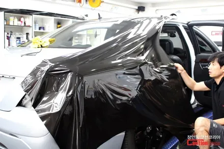 벤츠 S500 w221 올드카 랩핑, 유광블랙 전체랩핑 / 동대문,광진구,중랑구