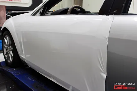 벤츠 w221 S500 카스킨, 유광화이트 전체랩핑 - 장안동 코션 / 동대문,광진구,중랑구