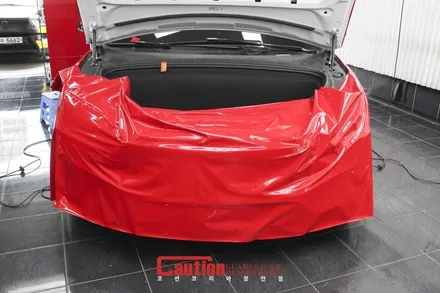 전복되지 않는 SUV. 테슬라 모델X의 카민레드 전체랩핑 / 동대문,광진구,중랑구