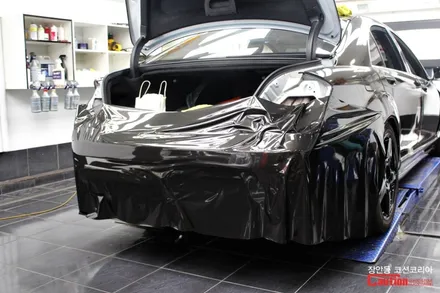 벤츠 S500 w221 올드카 랩핑, 유광블랙 전체랩핑 / 동대문,광진구,중랑구