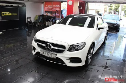 벤츠 E클래스 쿠페(E220d), 루프스킨 + 자동차보호필름 PPF + 라이트필름 시공 - 장안동 코션 / 동대문,광진구,중랑구