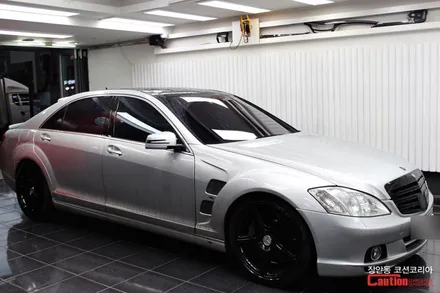 벤츠 S500 w221 올드카 랩핑, 유광블랙 전체랩핑 / 동대문,광진구,중랑구