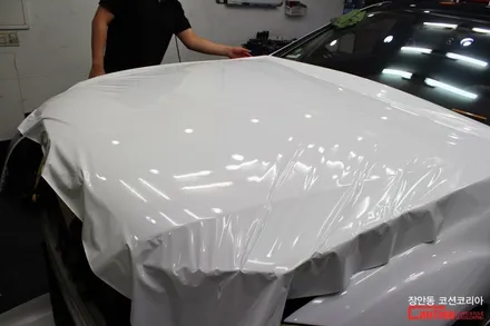 벤츠 w221 S500 카스킨, 유광화이트 전체랩핑 - 장안동 코션 / 동대문,광진구,중랑구