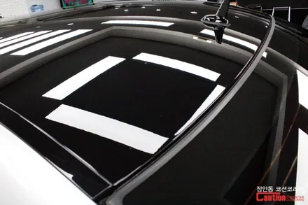 벤츠 S350 고광택 탑폴리에 루프스킨 시공 - 장안동 코션 / 동대문,광진구,중랑구