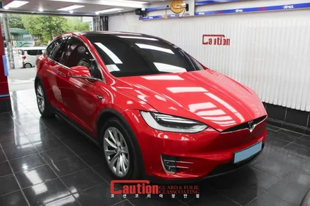 전복되지 않는 SUV. 테슬라 모델X의 카민레드 전체랩핑 / 동대문,광진구,중랑구
