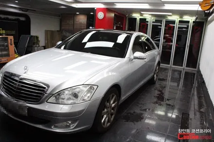 벤츠 S350 고광택 탑폴리에 루프스킨 시공 - 장안동 코션 / 동대문,광진구,중랑구