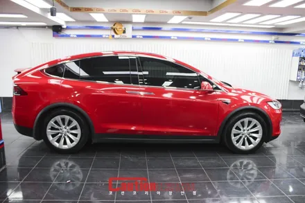 전복되지 않는 SUV. 테슬라 모델X의 카민레드 전체랩핑 / 동대문,광진구,중랑구