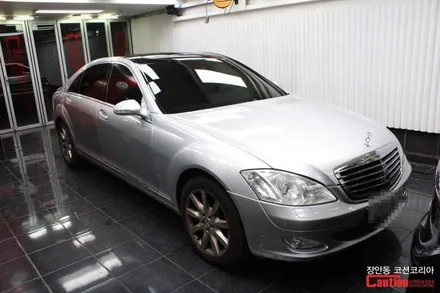 벤츠 S350 고광택 탑폴리에 루프스킨 시공 - 장안동 코션 / 동대문,광진구,중랑구