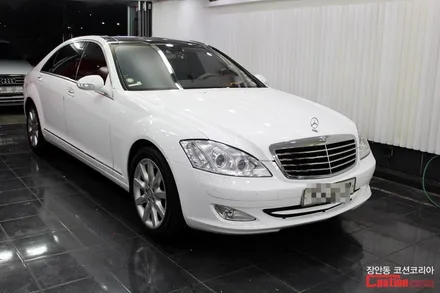 벤츠 w221 S500 카스킨, 유광화이트 전체랩핑 - 장안동 코션 / 동대문,광진구,중랑구