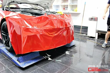 BMW M4 카스킨, 필름제거 >> 유광 레드 전체 랩핑 / 동대문,광진구,중랑구