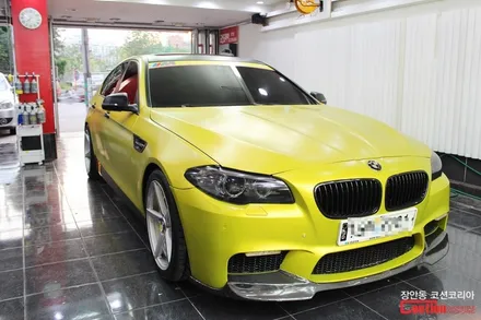 BMW 520d 카스킨 사틴옐로우 전체랩핑 - 장안동 코션 / 동대문,광진구,중랑구
