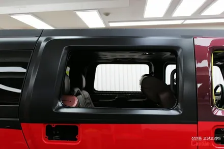 이렇게 멋있어도 되는거!? 험머 H2 강렬한 레드컬러와 사틴블랙의 완벽한 조합 !! 자동차 전체랩핑 전문 장안동 코션 / 동대문,광진구,중랑구