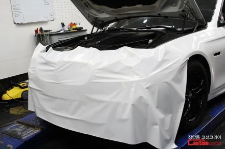 BMW 535D 펄화이트 전체랩핑 시공 - 카스킨 전문 장안동 코션 / 동대문,광진구,중랑구