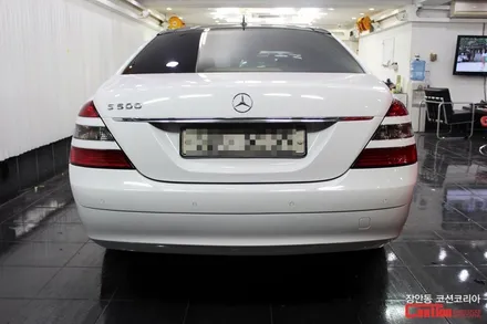 벤츠 w221 S500 카스킨, 유광화이트 전체랩핑 - 장안동 코션 / 동대문,광진구,중랑구