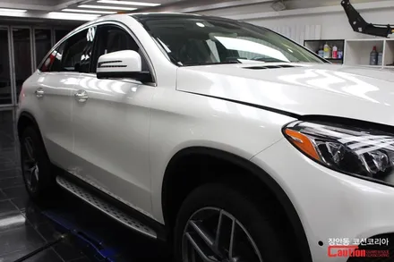 벤츠 GLE 쿠페 (GLE 350d) 카스킨, 유광화이트 전체랩핑 시공 - 장안동 코션 / 동대문,광진구,중랑구