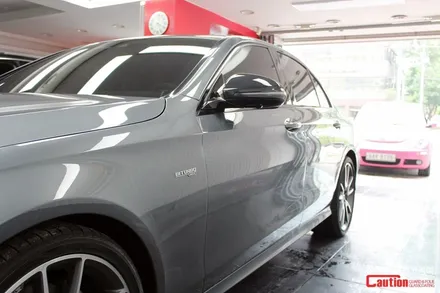 벤츠 E43AMG 카스킨 : 사틴다크그레이 전체랩핑 - 장안동 코션 / 동대문,광진구,중랑구