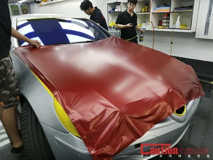 벤츠 SLK350 사틴블루에서 사틴레드로 풀랩핑 변경 / 동대문,광진구,중랑구
