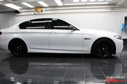BMW 535D 펄화이트 전체랩핑 시공 - 카스킨 전문 장안동 코션 / 동대문,광진구,중랑구