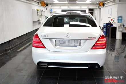 벤츠 S350 카스킨 , 유광화이트 전체랩핑 - 장안동 코션 / 동대문,광진구,중랑구