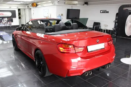 BMW M4 카스킨, 필름제거 >> 유광 레드 전체 랩핑 / 동대문,광진구,중랑구