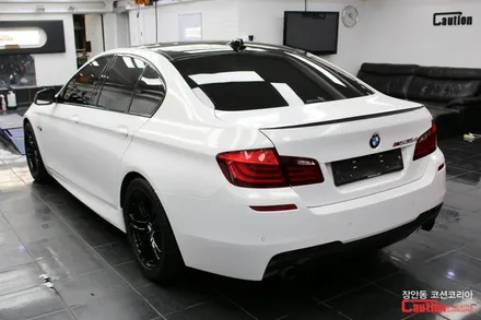 BMW 535D 펄화이트 전체랩핑 시공 - 카스킨 전문 장안동 코션 / 동대문,광진구,중랑구
