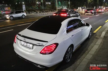 벤츠 C220 루프스킨 + 사이드미러 카본랩핑 - 장안동 코션 / 동대문,광진구,중랑구