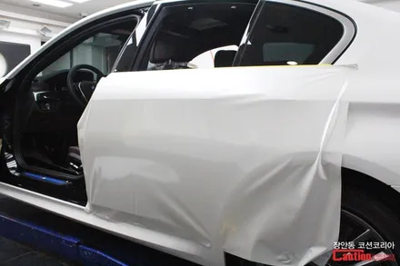 BMW 520d 카스킨, 유광화이트 전체랩핑 - 장안동 코션 / 동대문,광진구,중랑구