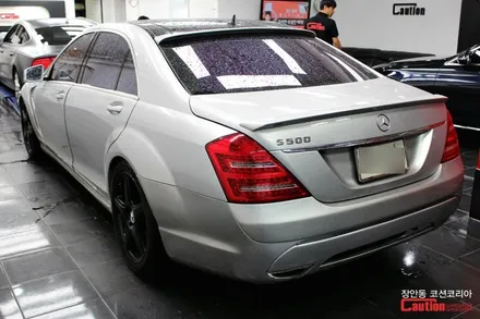 벤츠 S500 w221 올드카 랩핑, 유광블랙 전체랩핑 / 동대문,광진구,중랑구