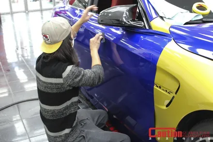 랩핑된 BMW M4 사고났을땐? 장안코션의 무결점 랩핑복원 / 동대문,광진구,중랑구