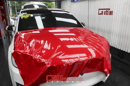 전복되지 않는 SUV. 테슬라 모델X의 카민레드 전체랩핑 / 동대문,광진구,중랑구
