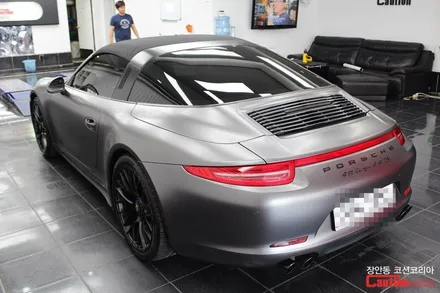 포르쉐 911 타르가 GTS 카스킨 : 사틴그레이 전체랩핑 - 장안동 코션 / 동대문,광진구,중랑구
