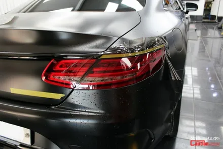 무광과 유광 사이의 반무광 !! 진리의 사틴블랙 랩핑 시공, 벤츠 S63 AMG 사틴블랙 전체랩핑 / 동대문,광진구,중랑구
