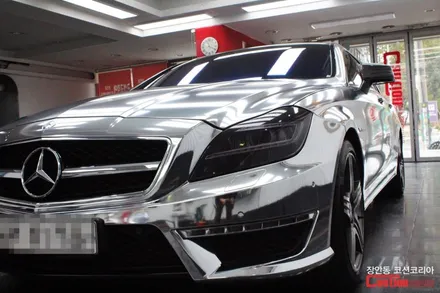 벤츠 CLS 63 AMG 카스킨, 실버크롬랩핑 - 장안동 코션 / 동대문,광진구,중랑구