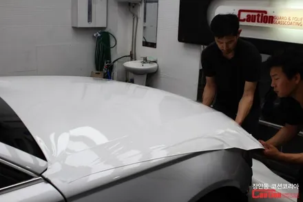 아우디 RS6 카스킨, 유광화이트 전체랩핑 - 장안동 코션 / 동대문,광진구,중랑구