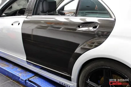 벤츠 S500 w221 올드카 랩핑, 유광블랙 전체랩핑 / 동대문,광진구,중랑구